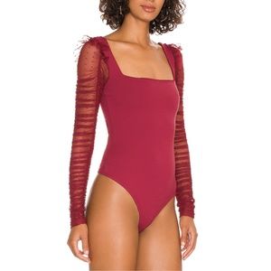 NWOT Intimately Free People Must Be Love Bodysuit in Wine Sz. L